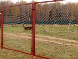 Красный сварной забор из сетки