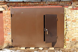 Металлические ворота для гаража коричневые 3.3 м